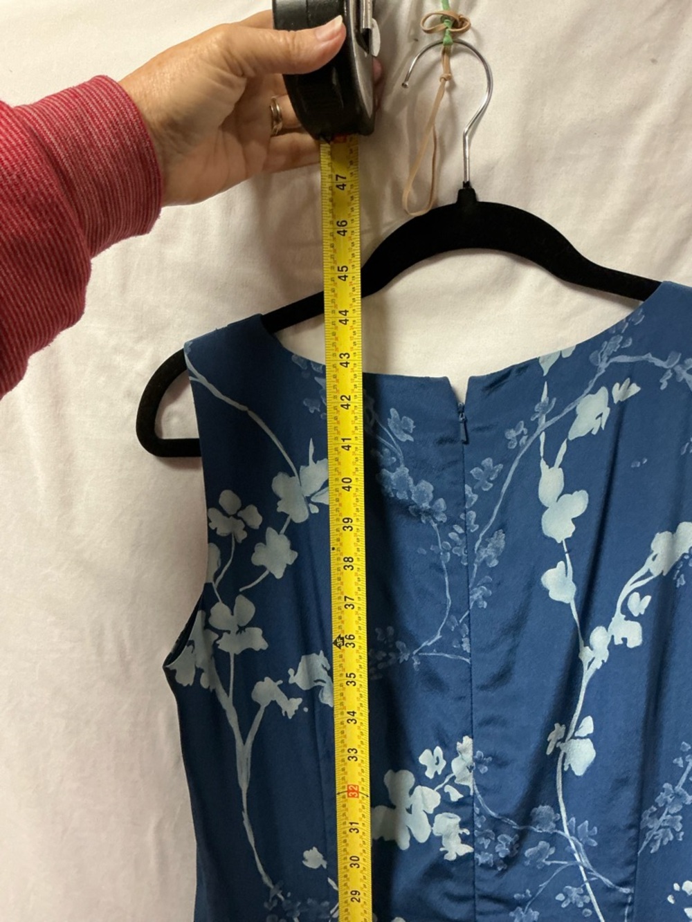 Talbots Blue Floral 100% silk Midi Shift Dress - Picture 4 of 4